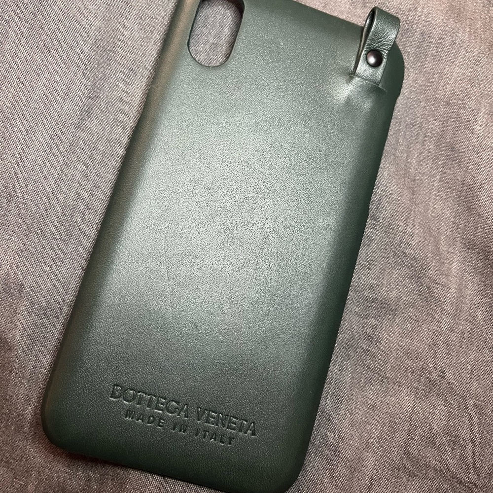 Bottega Veneta Green Leather Phone Case I phone X